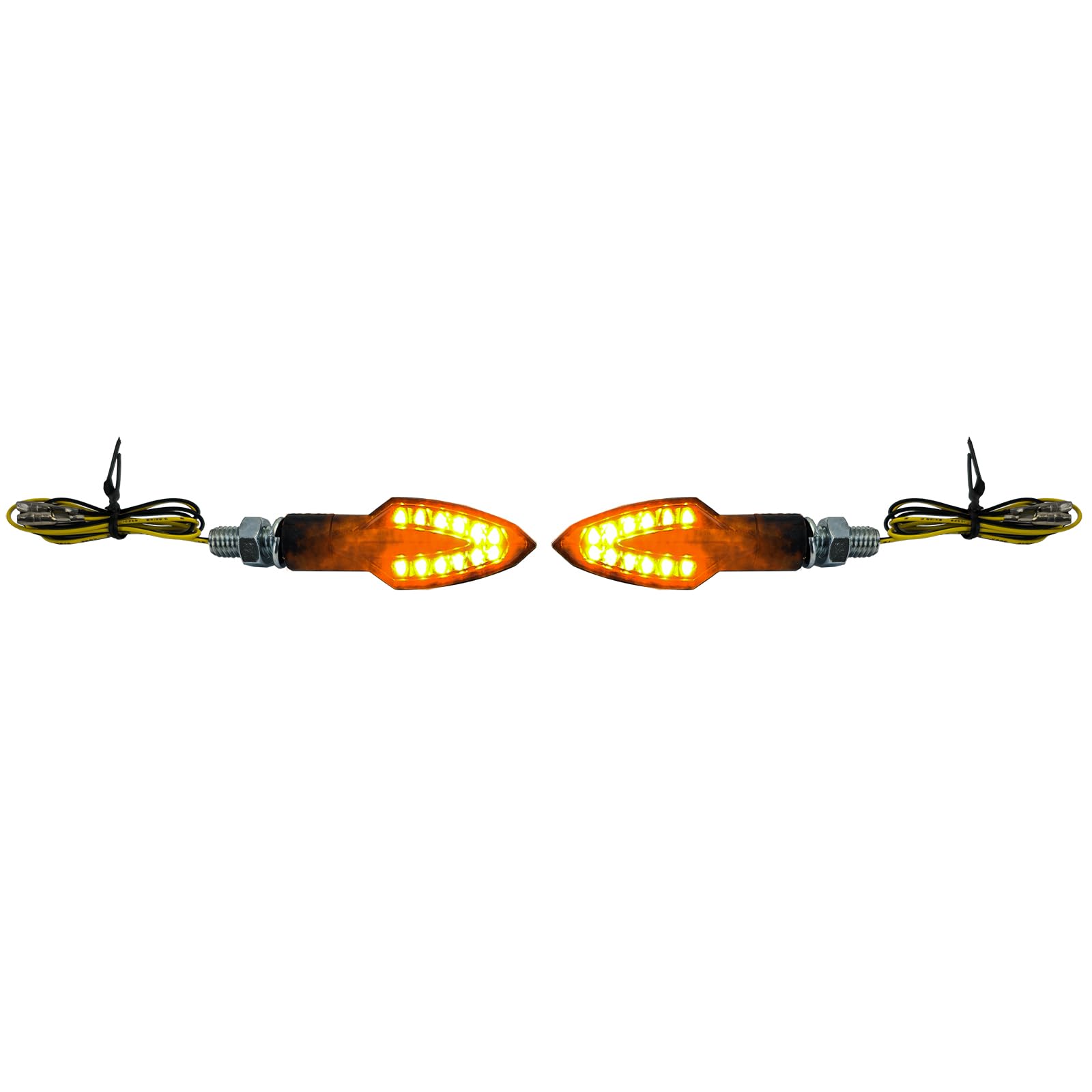 Motorrad LED Mini Blinker Univesal Miniblinker Schwarz Smoke mit E-Prüfzeichen von Tenzo-R