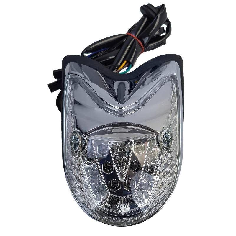 Motorrad LED Rücklicht Blinker Chrom Klarglas für Yamaha XVS 950 Midnight Star von Tenzo-R