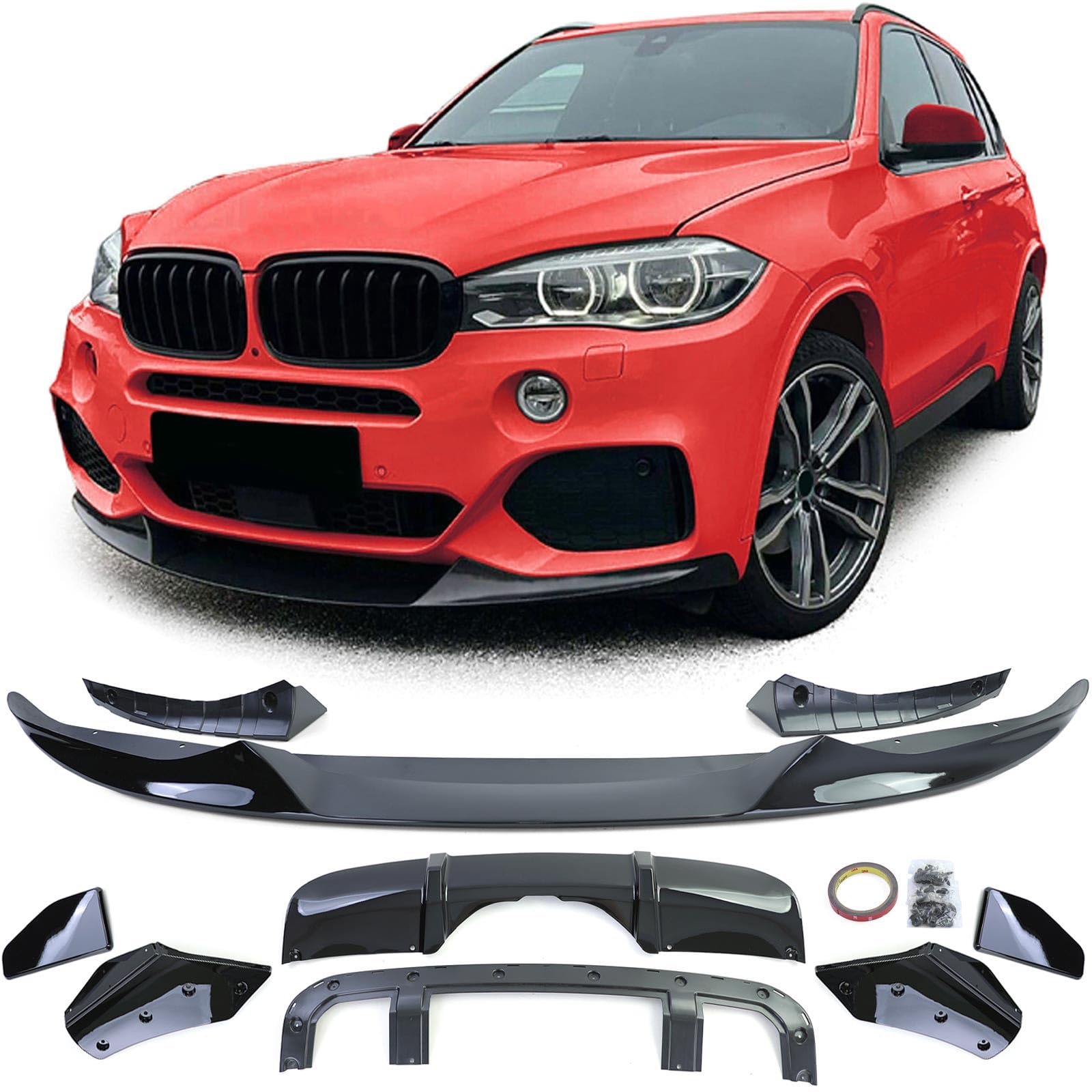 Performance Spoiler Bodykit Front Heck Schwarz Glanz passt für BMW X5 F15 13-18 von Tenzo-R