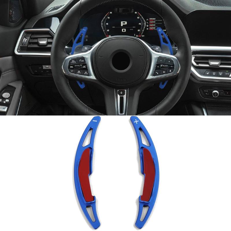 Schaltwippen Paddles Alu Blau passt für BMW M2 F87 M3 F80 M4 F82 F83 von Tenzo-R