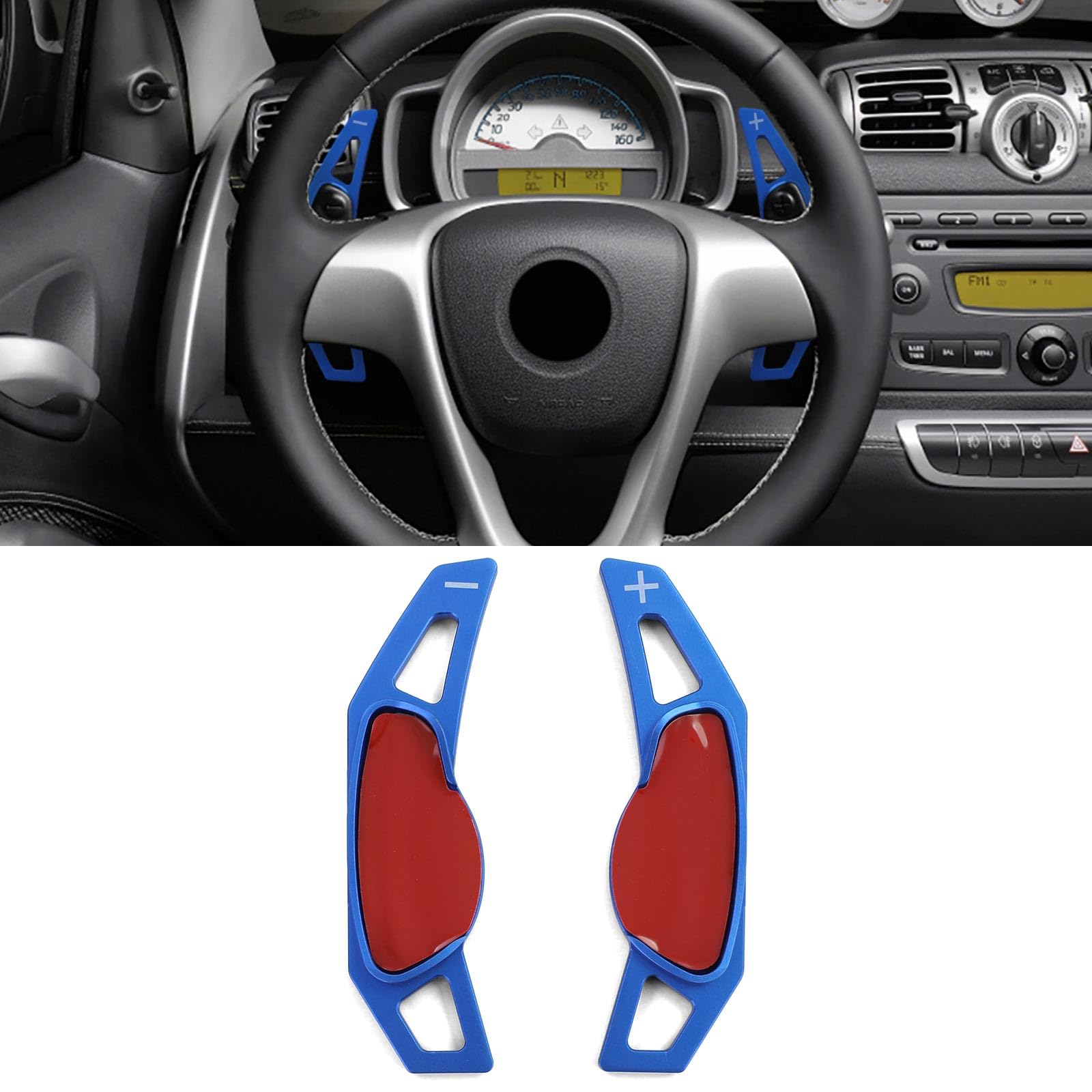 Schaltwippen Verlängerung Alu Blau für Smart ForFour 453 14-18 von Tenzo-R