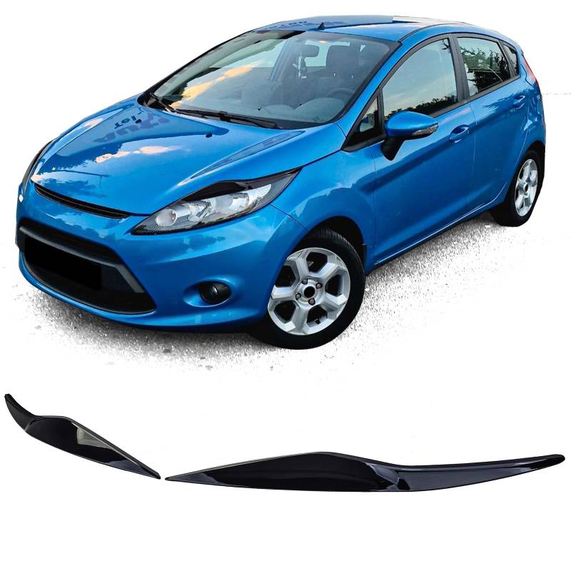 Scheinwerferblenden Böser Blick Schwarz Glanz für Ford Fiesta 08-12 von Tenzo-R