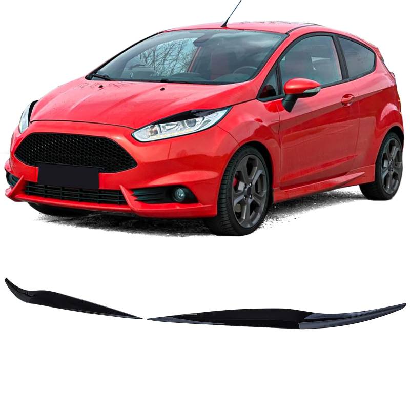 Scheinwerferblenden Böser Blick Schwarz Glanz für Ford Fiesta 12-17 von Tenzo-R