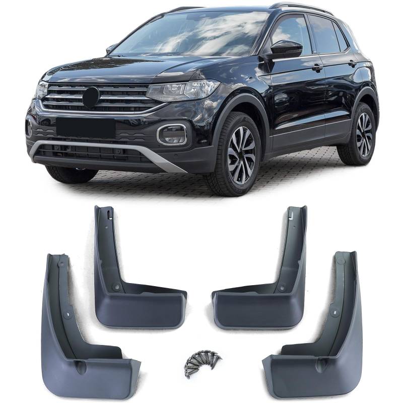 Schmutzfänger Set vorne und hinten Schwarz für VW T-Cross C1 ab 18 von Tenzo-R