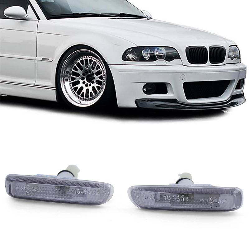 Seitenblinker Schwarz Smoke passend für BMW 3er E46 Vorfacelift von Tenzo-R