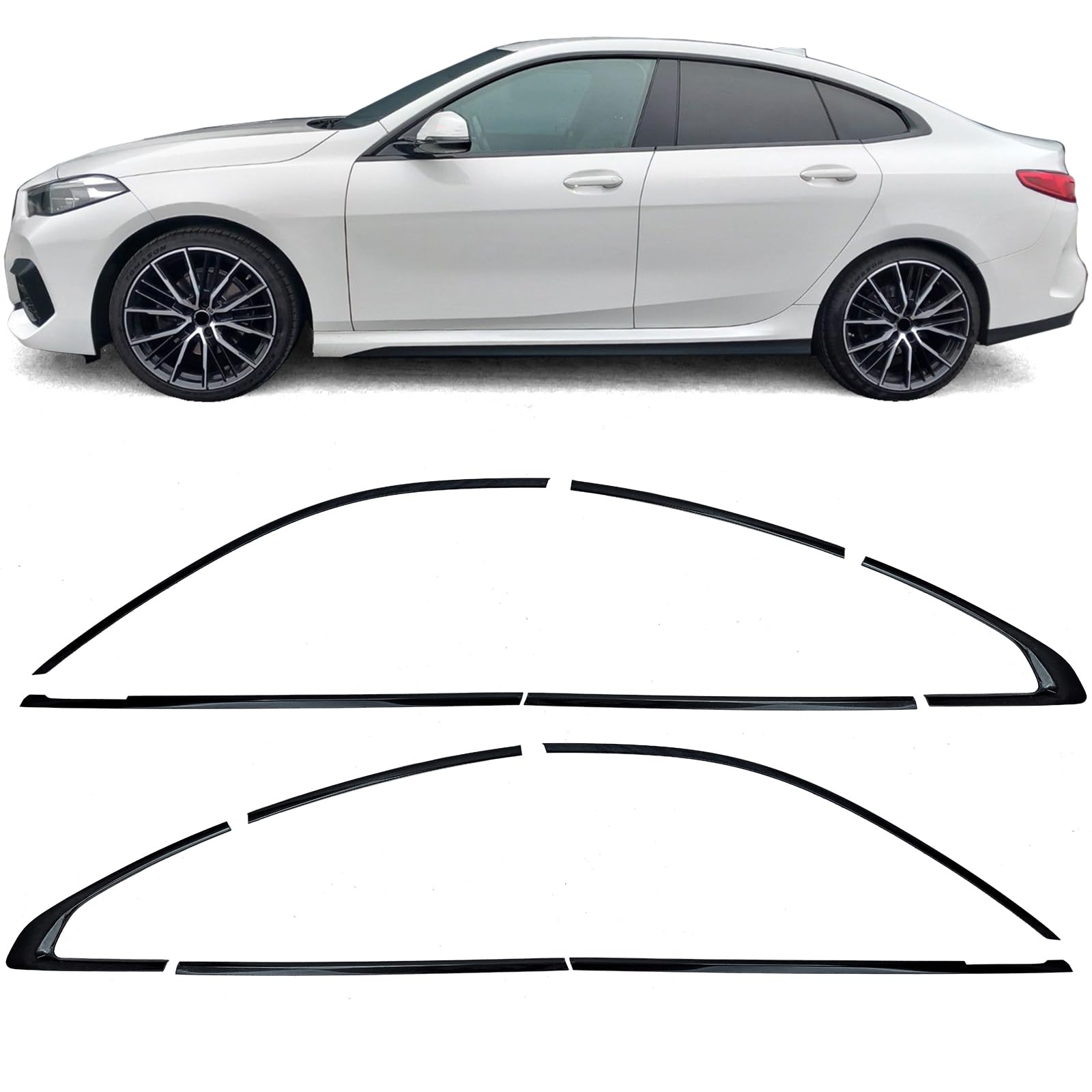 Shadow Line Zierleisten Set Schwarz Glanz passt für 2er BMW F44 Gran Coupe von Tenzo-R