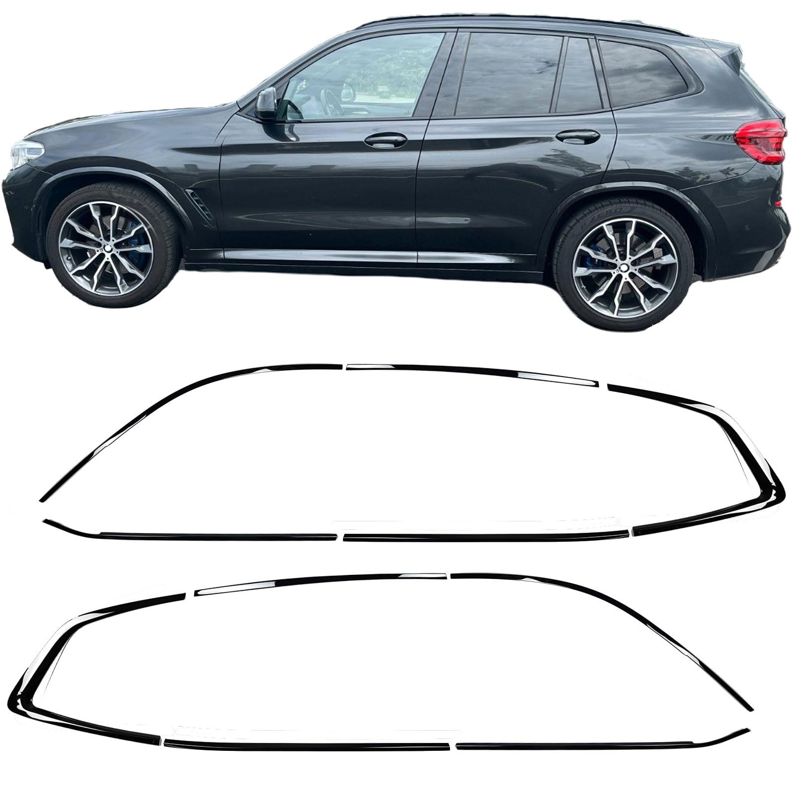 Shadow Line Zierleisten Set Schwarz Glanz passt für BMW X3 G01 ab 2017 von Tenzo-R