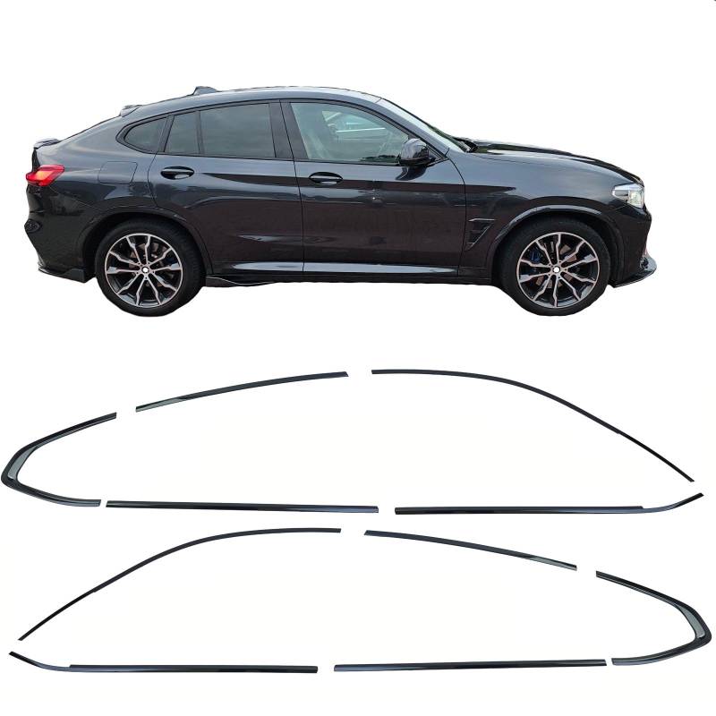 Shadow Line Zierleisten Set Schwarz Glanz passt für BMW X4 G02 ab 2018 von Tenzo-R