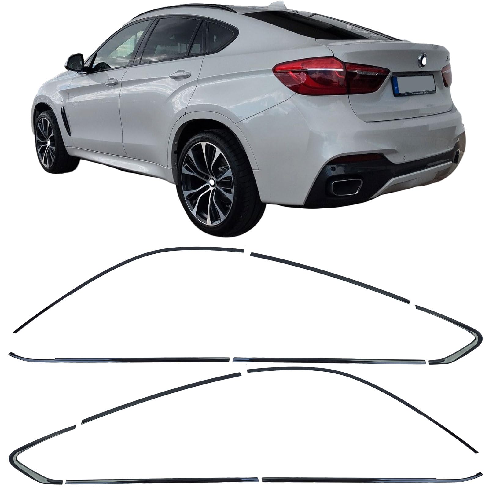 Shadow Line Zierleisten Set Schwarz Glanz passt für BMW X6 F16 14-19 von Tenzo-R