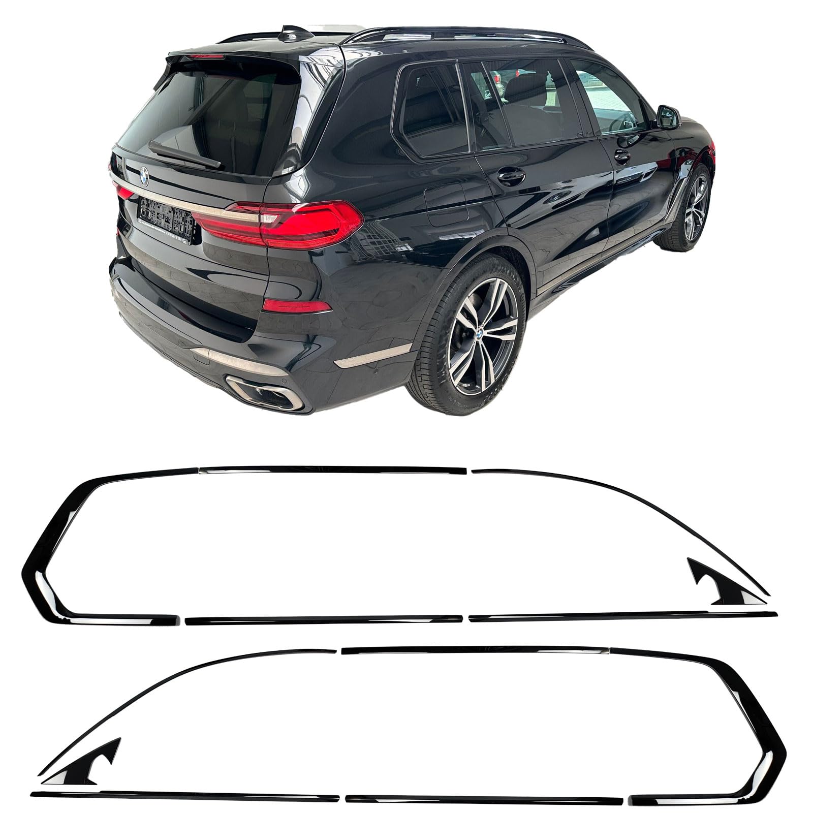 Shadow Line Zierleisten Set Schwarz Glanz passt für BMW X7 G07 ab 2019 von Tenzo-R