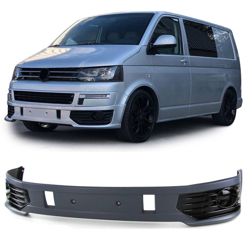 Spoiler Stoßstange Sportline + Nebelscheinwerfergitter Glanz für VW T5.2 09-15 von Tenzo-R