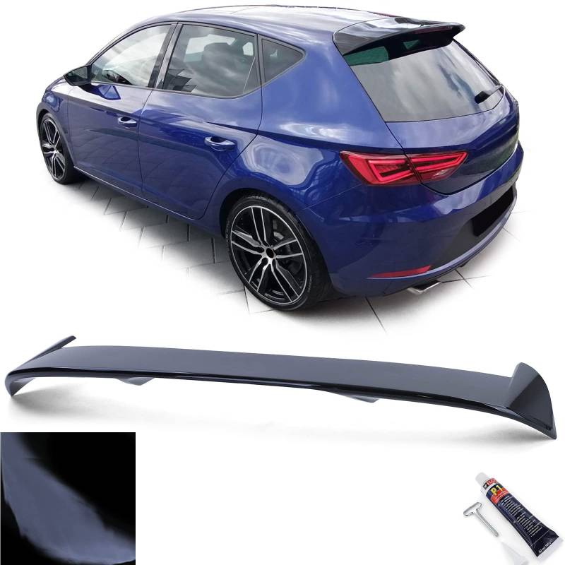 Sport Dach Heckspoiler Performance Schwarz Glanz für Seat Leon 3 5F 12-20 von Tenzo-R