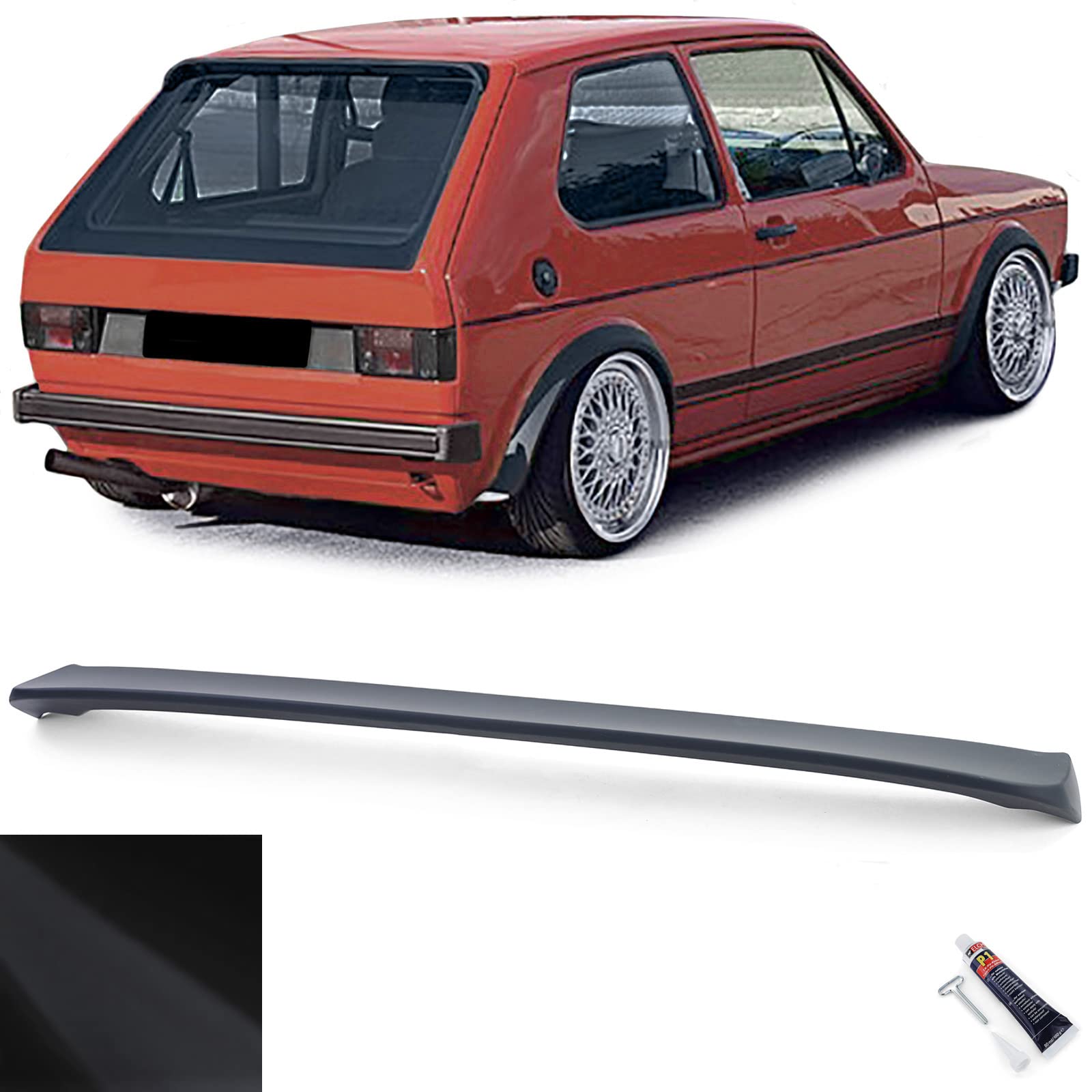 Sport Dachspoiler Heckspoiler Schwarz Matt passend für VW Golf 1 74-85 auch GTI von Tenzo-R