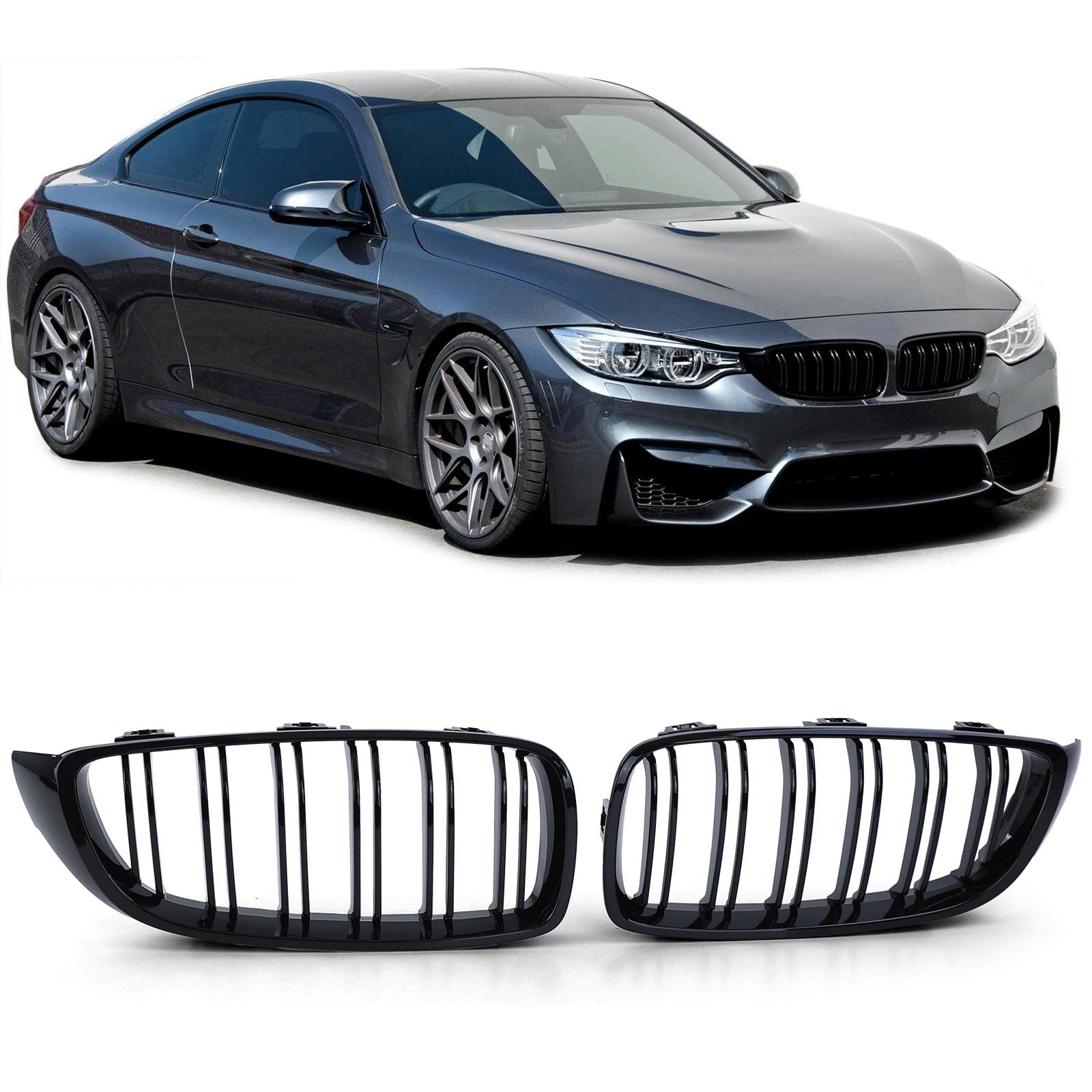 Sport Doppelsteg Kühlergrill Performance Glanz passend für 4er BMW F32 F33 F36 von Tenzo-R