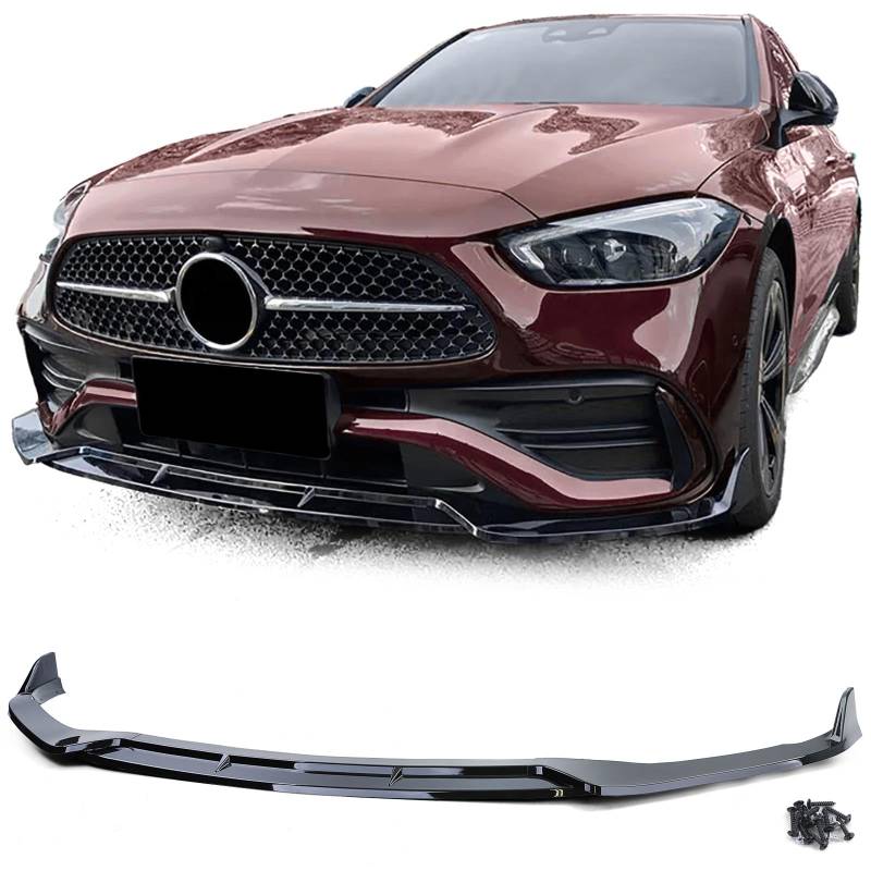 Sport Front Spoiler Lippe Schwarz Glanz für Mercedes C Klasse W206 S206 ab 21 von Tenzo-R