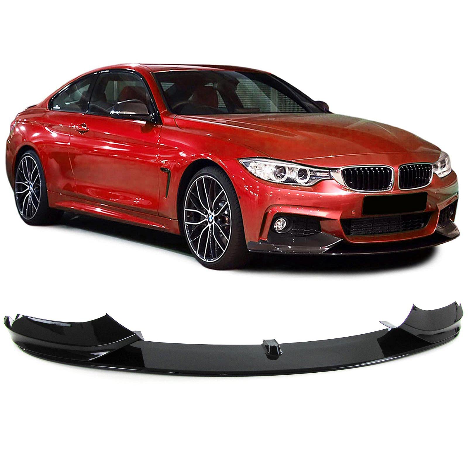 Sport Front Spoiler Lippe Stoßstange Schwarz Glanz passend für BMW 4er F32 Coupe von Tenzo-R