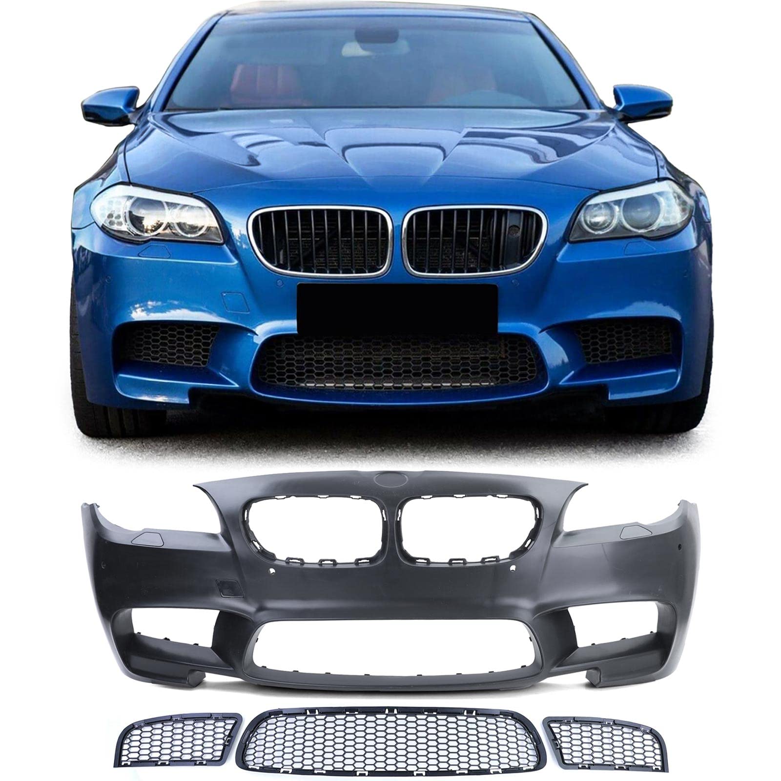 Sport Front Stoßstange + Gitter + Abdeckungen passend für BMW 5er F10 F11 10-13 von Tenzo-R