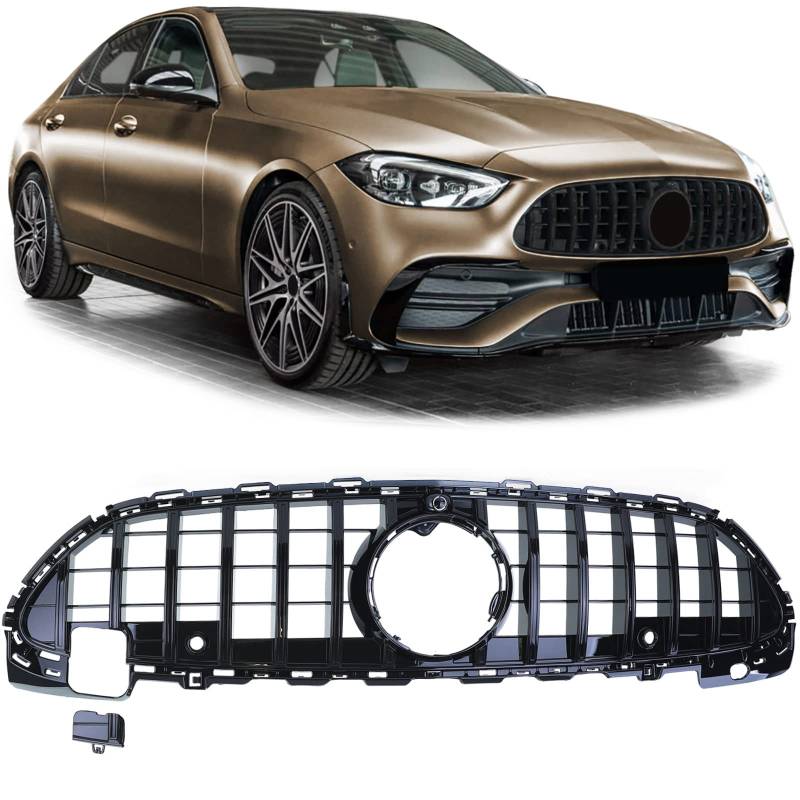 Sport GT Kühlergrill Schwarz Glanz für Mercedes C Klasse W206 S206 ab 21 von Tenzo-R