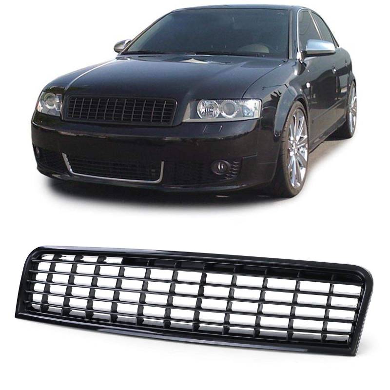 Kühlergrill ohne Emblem Schwarz für Audi A4 B6 8E 00-04 von Tenzo-R