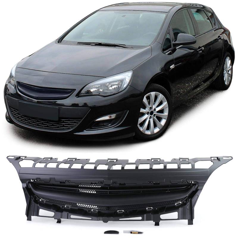 Kühlergrill ohne Emblem Schwarz für Opel Astra J 5 Türer 12-18 Facelift von Tenzo-R