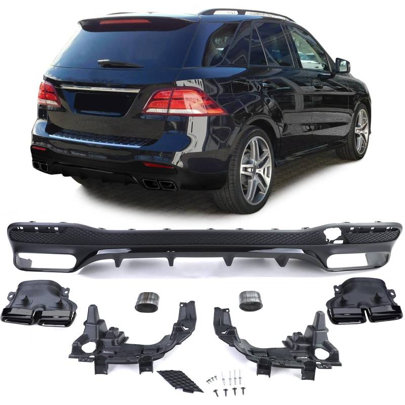 Sport Heck Diffusor mit schwarzen Endrohren für Mercedes GLE W166 15-18 von Tenzo-R