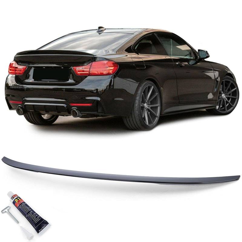 Sport Heckspoiler Lippe Schwarz Glanz mit ABE passt für BMW 4er F32 Coupe ab 13 von Tenzo-R