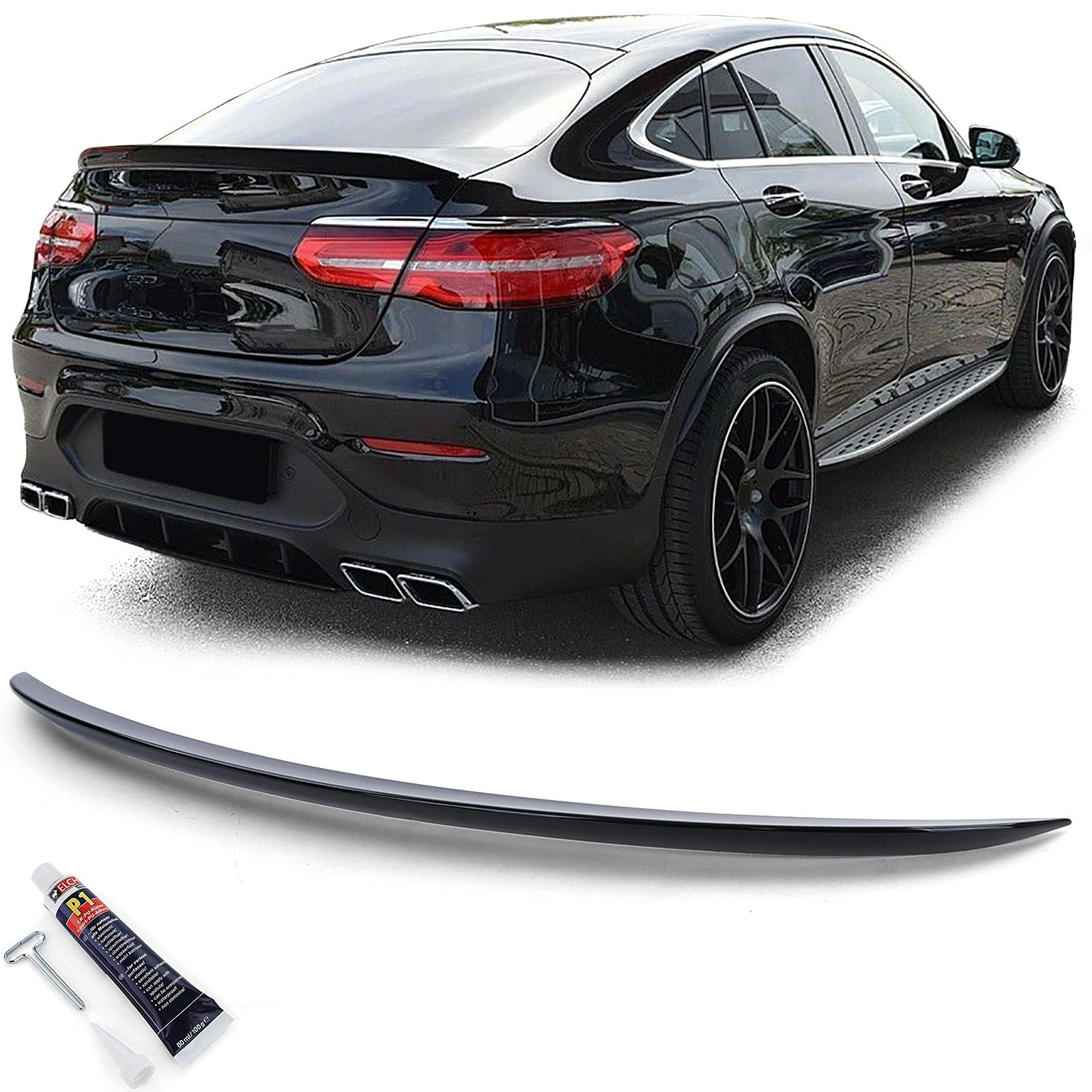 Sport Heckspoiler Schwarz Glanz für Mercedes GLC Coupe C253 16-19 von Tenzo-R