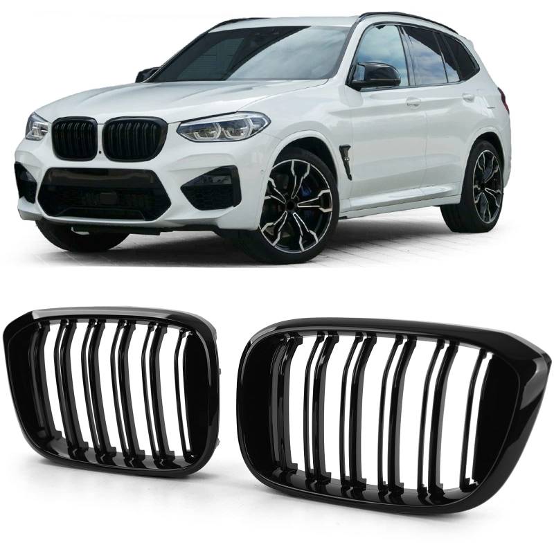 Sport Kühlergrill Doppelsteg Glanz passend für BMW X3 G01 X4 G02 17-21 von Tenzo-R