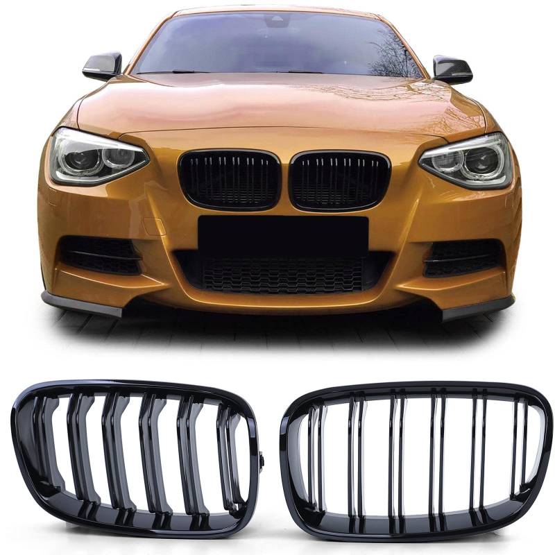 Sport Kühlergrill Doppelsteg Performance Glanz passend für BMW 1er F20 F21 10-14 von Tenzo-R