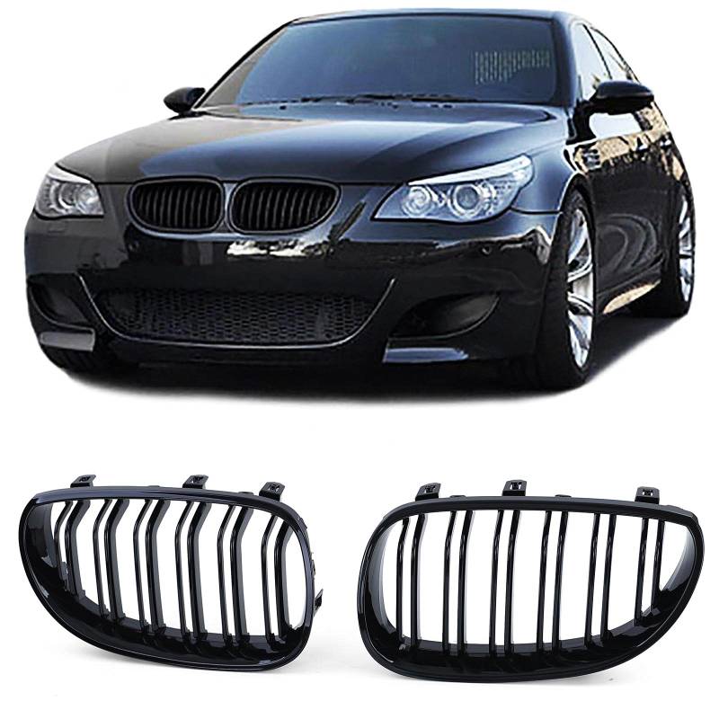 Sport Kühlergrill Doppelsteg Performance Glanz passend für BMW 5er E60 E61 03-10 von Tenzo-R