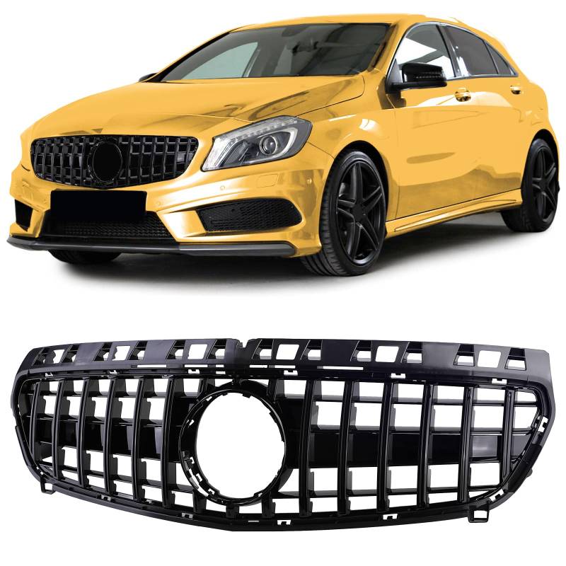 Sport Kühlergrill Grill Schwarz Glanz für Mercedes A Klasse W176 12-15 von Tenzo-R