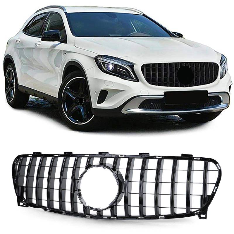 Sport Kühlergrill Grill Schwarz Glanz für Mercedes GLA X156 Facelift 17-20 von Tenzo-R