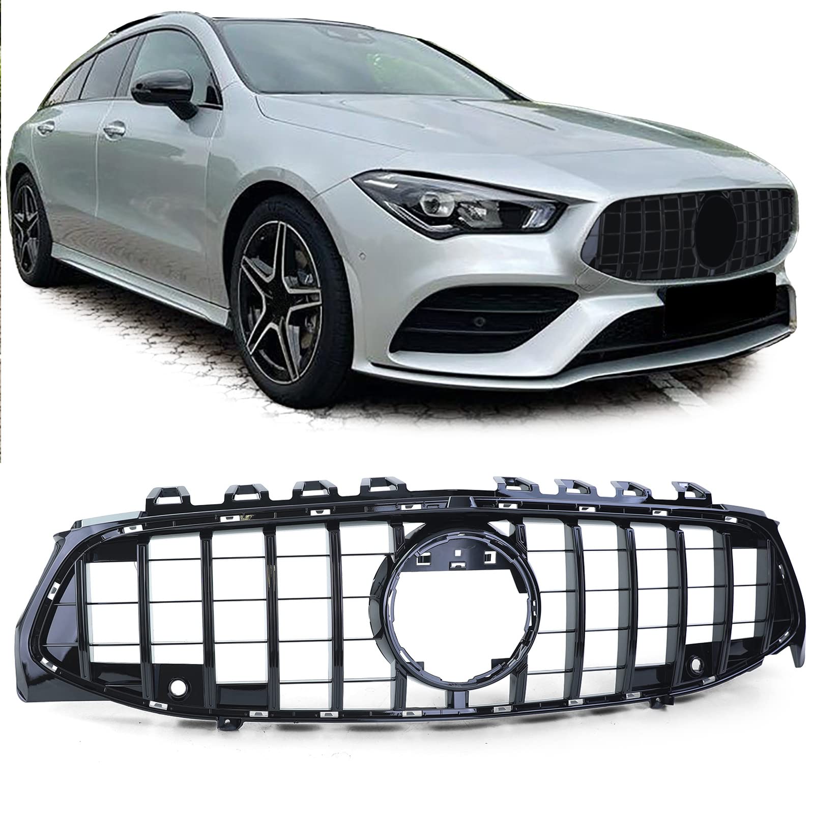 Sport Kühlergrill PDC Schwarz Glanz für Mercedes CLA X118 ab 19 von Tenzo-R