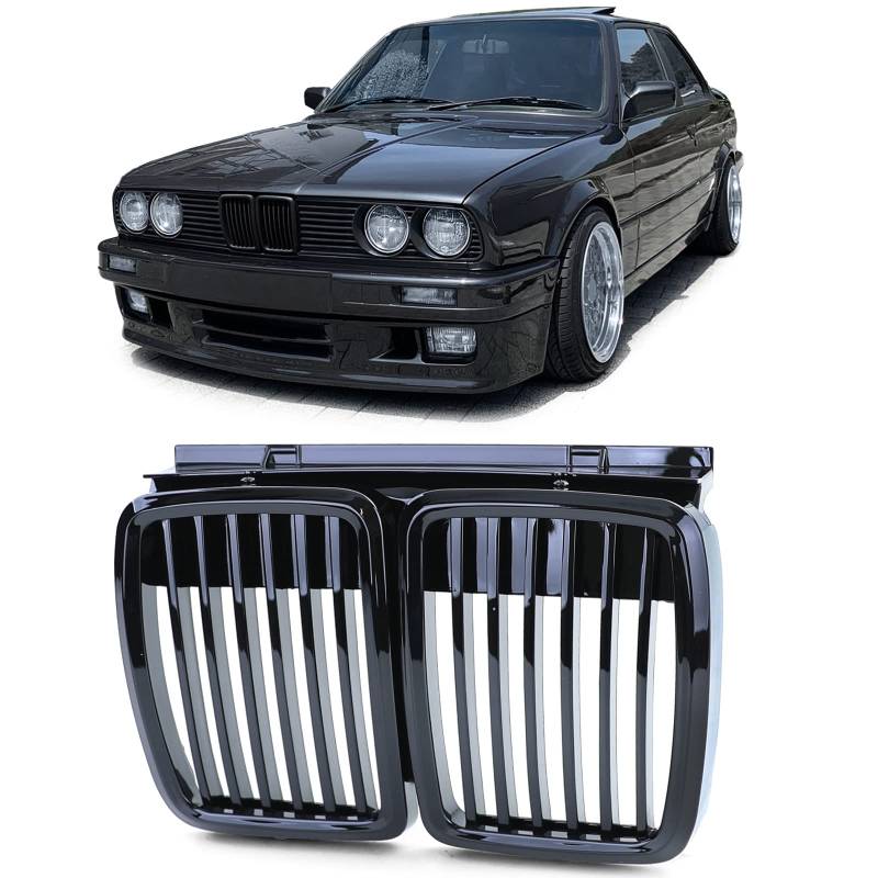 Sport Kühlergrill Performance Schwarz Glanz passend für BMW 3er E30 82-94 von Tenzo-R