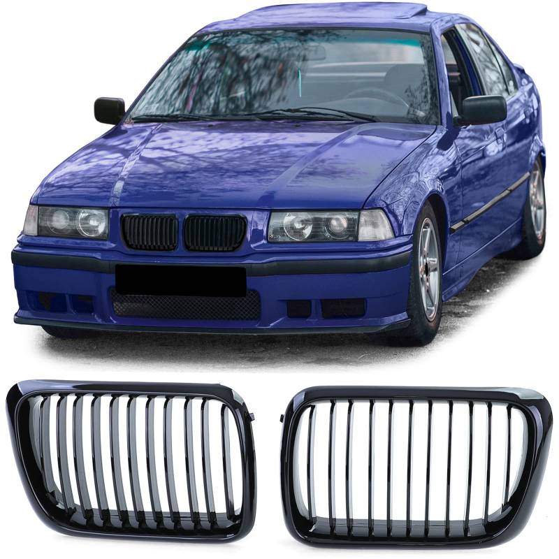 Sport Kühlergrill Performance Schwarz Glanz passend für BMW 3er E36 96-99 von Tenzo-R