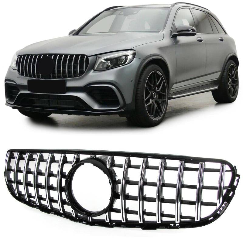 Sport Kühlergrill Schwarz Chrom für Mercedes GLC X253 Coupe C253 15-19 von Tenzo-R