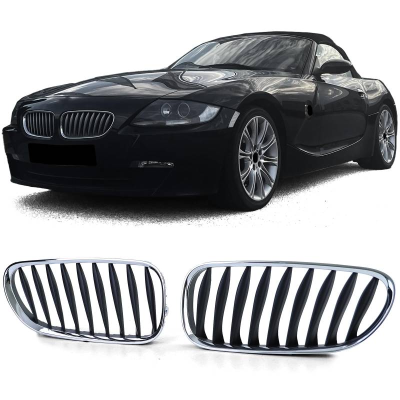 Sport Kühlergrill Schwarz Chrom passend für BMW Z4 E85 E86 02-09 von Tenzo-R