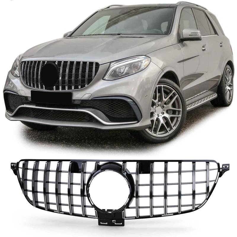 Sport Kühlergrill Schwarz Chrom passend für Mercedes GLE W166 15-19 von Tenzo-R