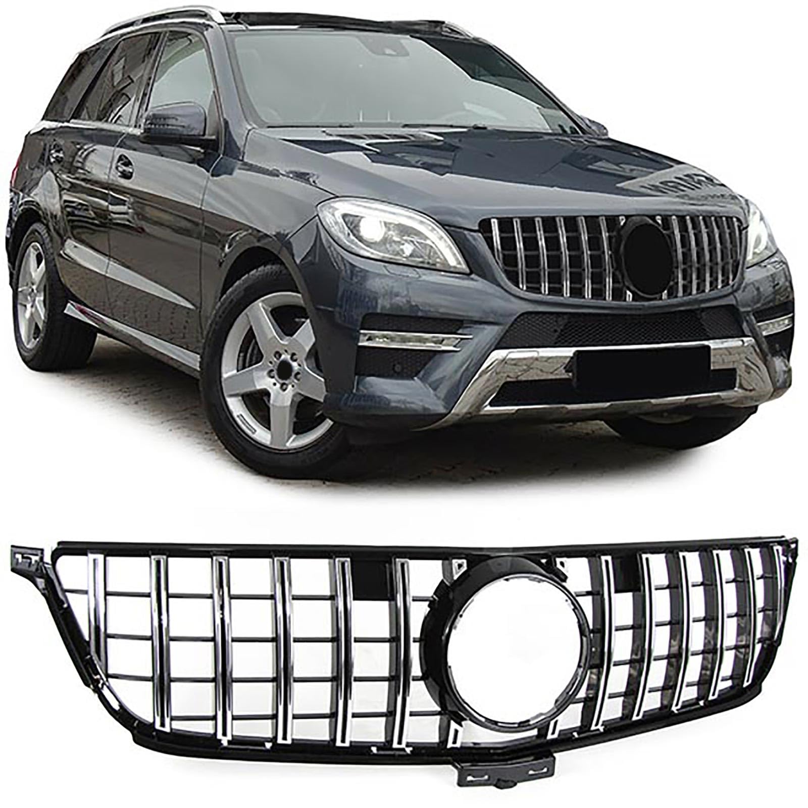 Sport Kühlergrill Schwarz Chrom passend für Mercedes ML W166 11-15 von Tenzo-R