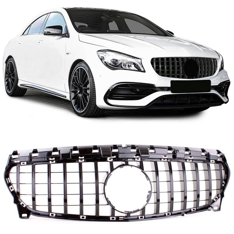 Sport Kühlergrill Schwarz Glanz für Mercedes CLA C117 16-19 von Tenzo-R