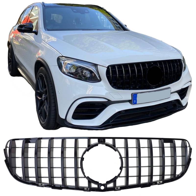 Sport Kühlergrill Schwarz Glanz für Mercedes GLC X253 SUV 15-19 von Tenzo-R