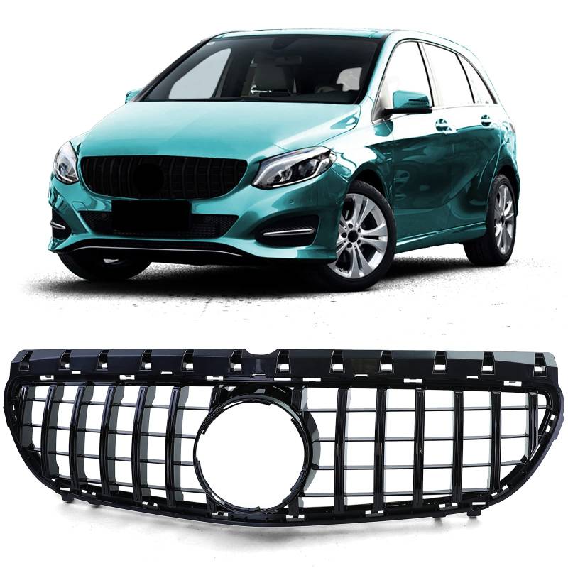 Sport Kühlergrill Schwarz Glanz passend für Mercedes B Klasse W246 14-18 von Tenzo-R