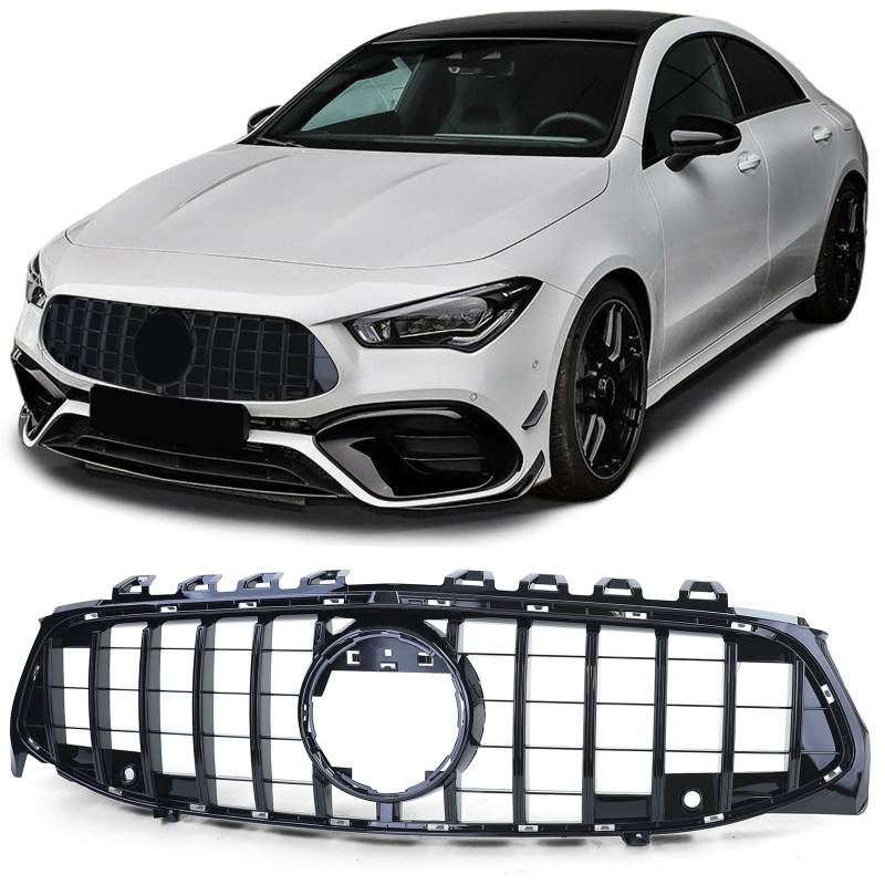 Sport Kühlergrill Schwarz Glanz passend für Mercedes CLA C118 X118 ab 19 von Tenzo-R