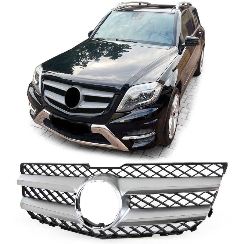 Sport Kühlergrill Schwarz Silber passt für Mercedes GLK X204 Facelift 12-15 von Tenzo-R