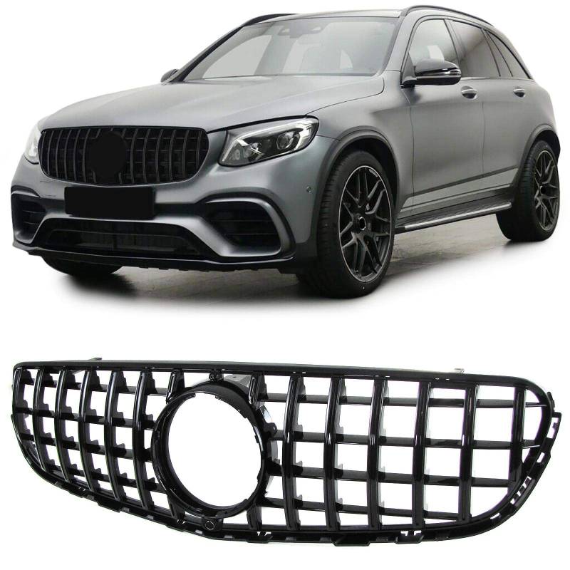 Sport Kühlergrill Schwarz Glanz für Mercedes GLC X253 SUV 15-19 von Tenzo-R