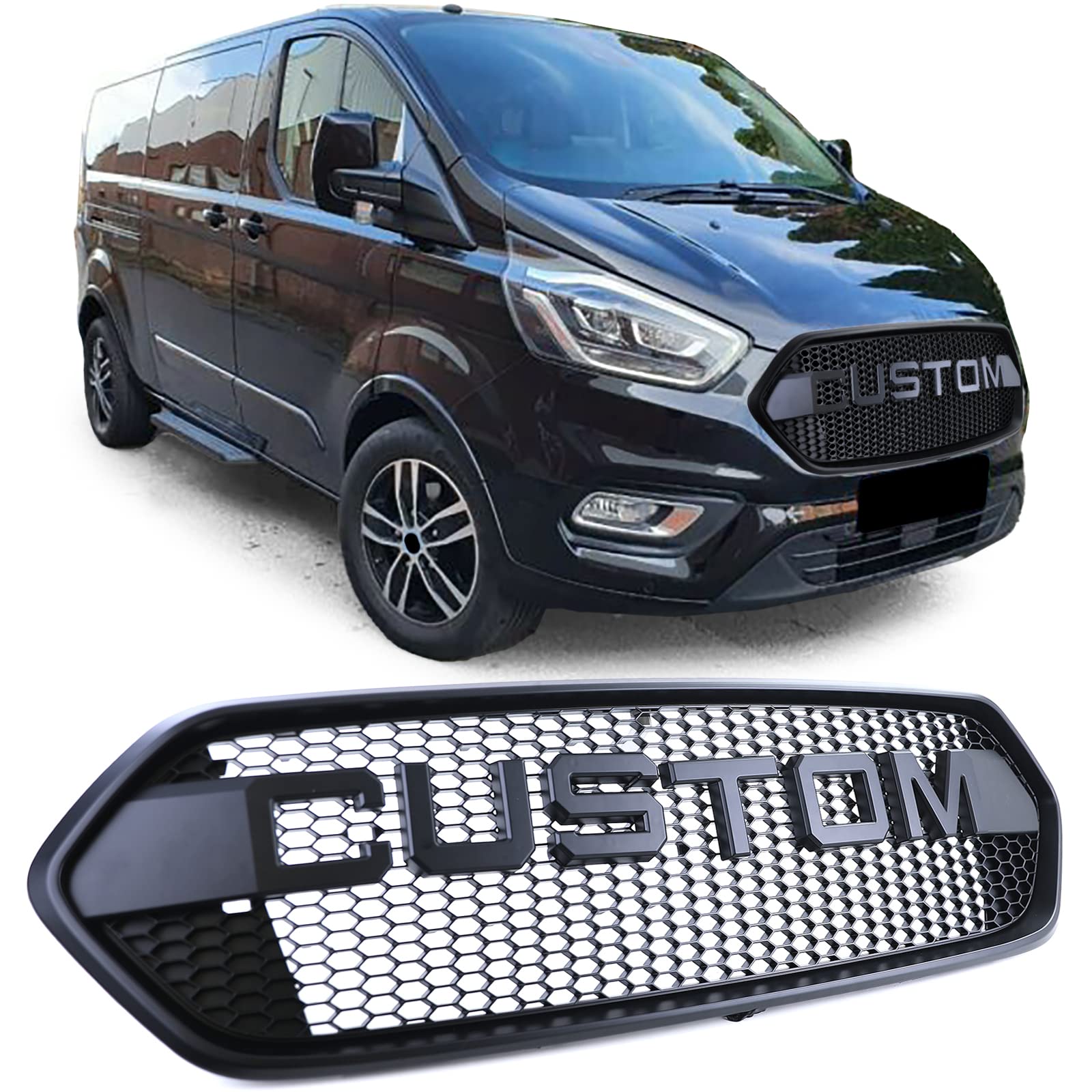 Sport Kühlergrill Waben Design passt für Ford Tourneo + Transit Custom 18-23 von Tenzo-R