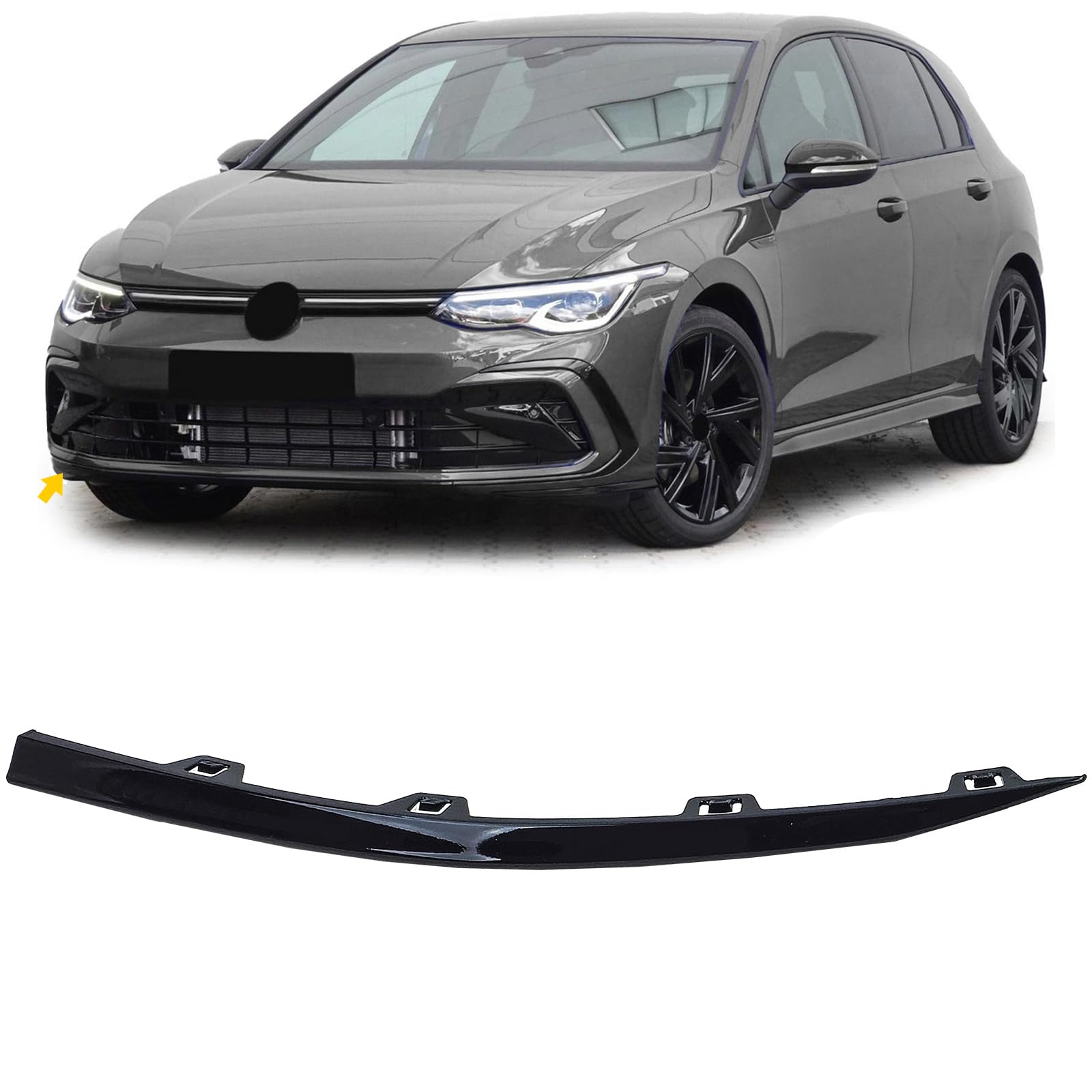 Stoßstangen Spoilerleiste rechts Glanz für VW Golf 8 GTI GTD R-Line 19-24 von Tenzo-R