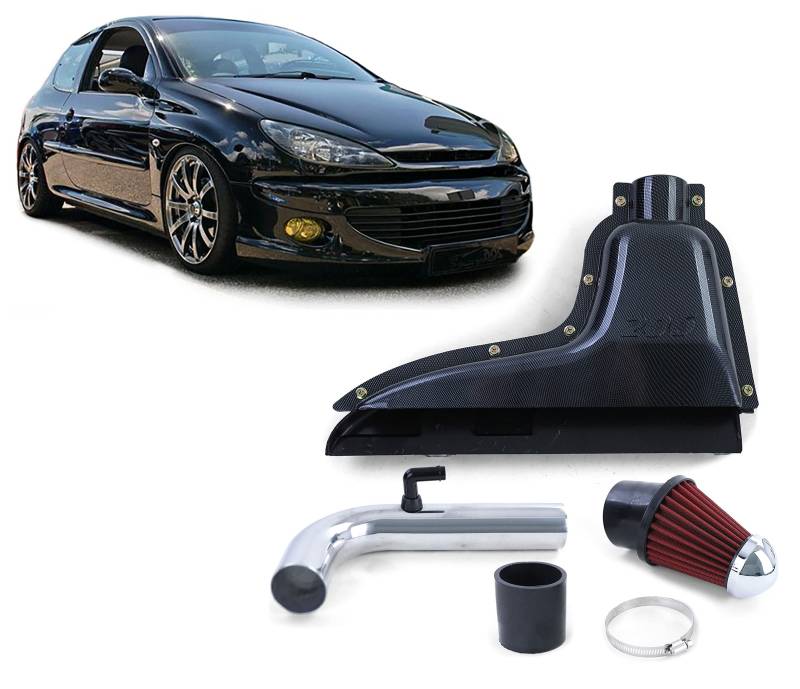 Sport Luftfilter Airbox Intake Carbon Look für Peugeot 206 von Tenzo-R