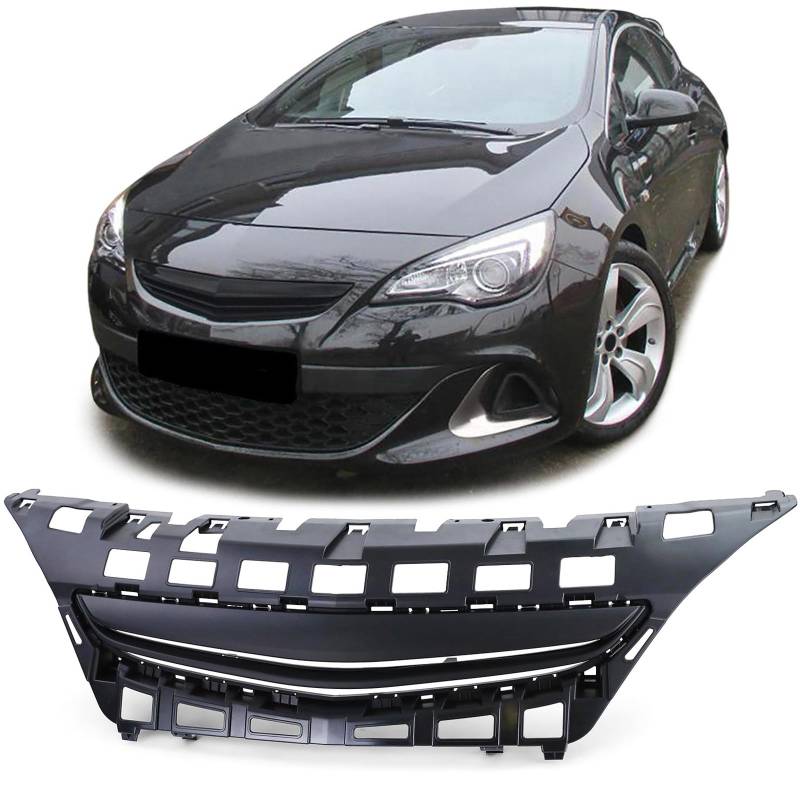 Sport Kühlergrill ohne Emblem Schwarz passend für Opel Astra J GTC 3 Türer 12-18 von Tenzo-R