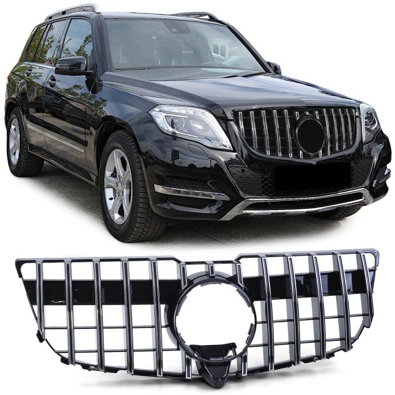 Kühlergrill Sport Optik Schwarz Glanz Chrom für Mercedes GLK X204 Facelift 12-15 von Tenzo-R